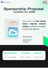 Charger l'image dans la galerie, Full page ad in an expired domain names ebook (FR/EN/ES)
